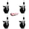 Service Caster 5'' Phenolic Swivel 1-3/8'' Expanding Stem Caster Set with Brake, 4PK SCC-EX20S514-PHS-PLB-138-4 - alternate 4